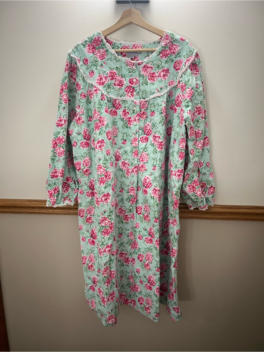 Lanz of Salzburg Flannel Floral Nightie Dress size 3XL